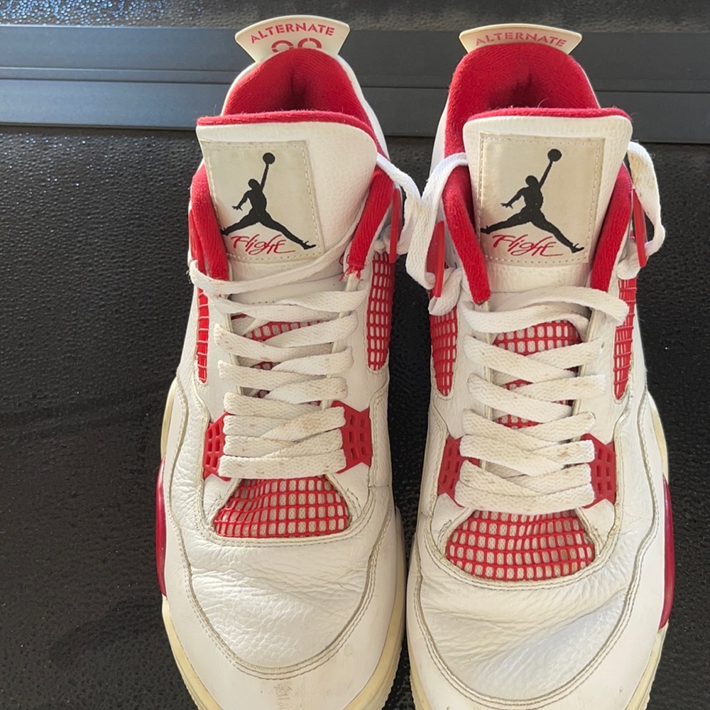 Air Jordan, men’s size 11.5, white and red